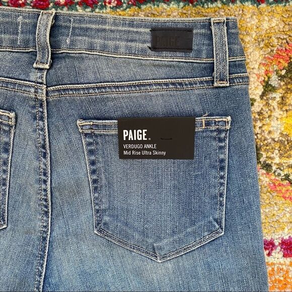 PAIGE Verdugo Embellished Mid-rise Skinny Ankle Jeans - Picture 11 of 16